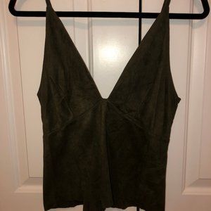 Army green suede tank top